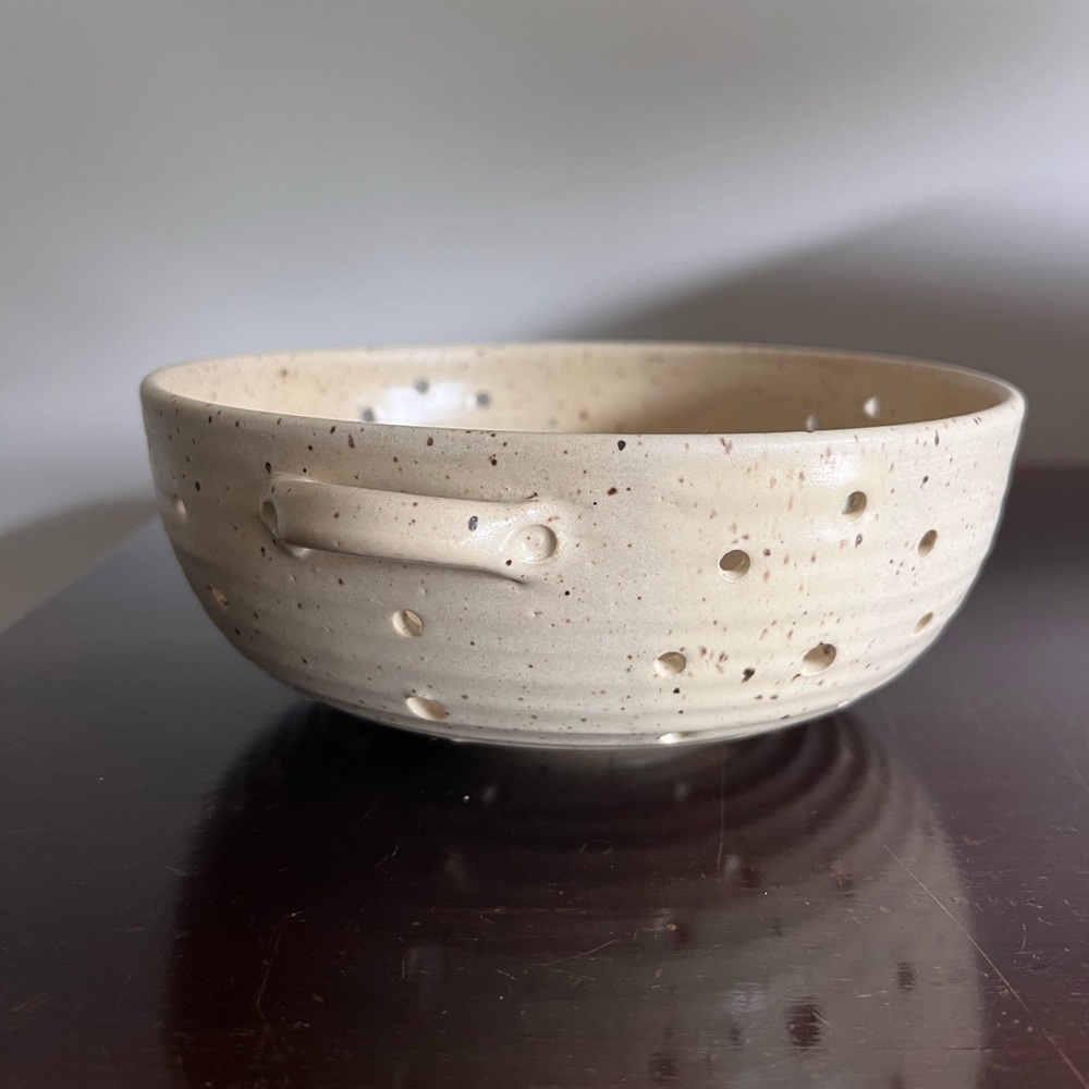 Handmade ceramic berry collander